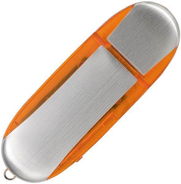 Obrázky: Memory stříbrno-oranžový USB flash disk,krytka 8GB, Obrázek 2