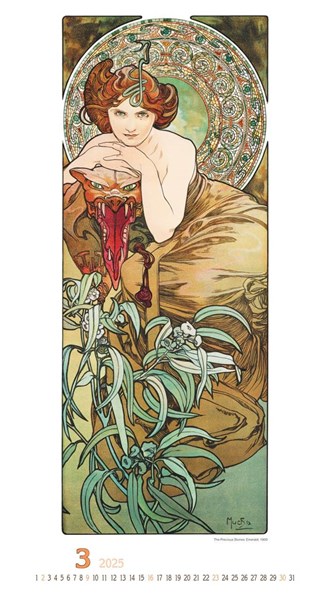 Obrázky: ALFONS MUCHA, nástěnný kalendář 330x600 mm, Obrázek 4