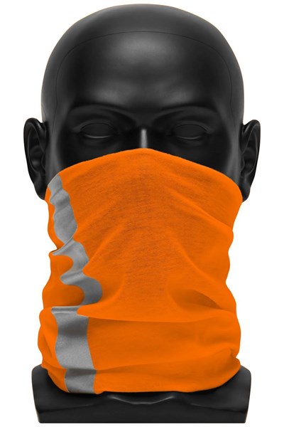 Obrázky: Oranžová bandana-šátek/nákrčník/čepice s ref.pruhem, Obrázek 3