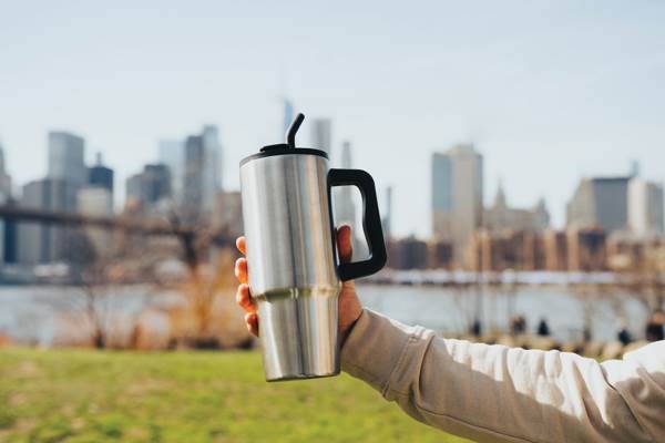 Obrázky: Stříbrný termohrnek 900 ml, recykl. nerez ocel, Obrázek 16