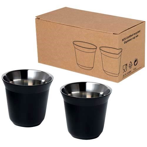 Obrázky: Duo sada 80ml espresso šálků, RCS nerez, černá