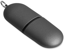Obrázky: Infocap titanový ovál. USB flash disk s očkem,64GB