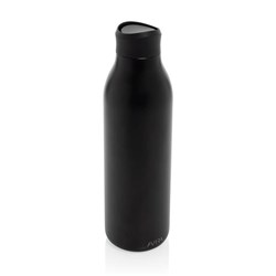 Obrázky: Černá láhev na vodu 600ml z recykl. nerez oceli