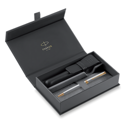 Obrázky: KP PARKER Sonnet St. Steel GT + černé kož. pouzdro