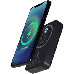 Obrázky: Bezdrátová magnetická powerbanka 10 000 mAh, černá