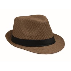Obrázky: Papírový slaměný klobouk, hnědý