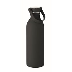 Obrázky: Jednostěnná láhev 500ml s pogum.povrchem, černá
