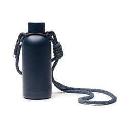 Obrázky: Nerez láhev VINGA z RCS s popruhem, 400ml, n.modrá