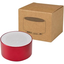 Obrázky: Červený 3W Bluetooth® reproduktor z rec. hliníku